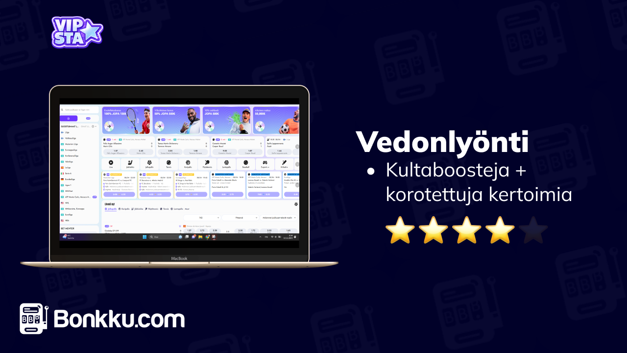 vipsta casino vedonlyönti