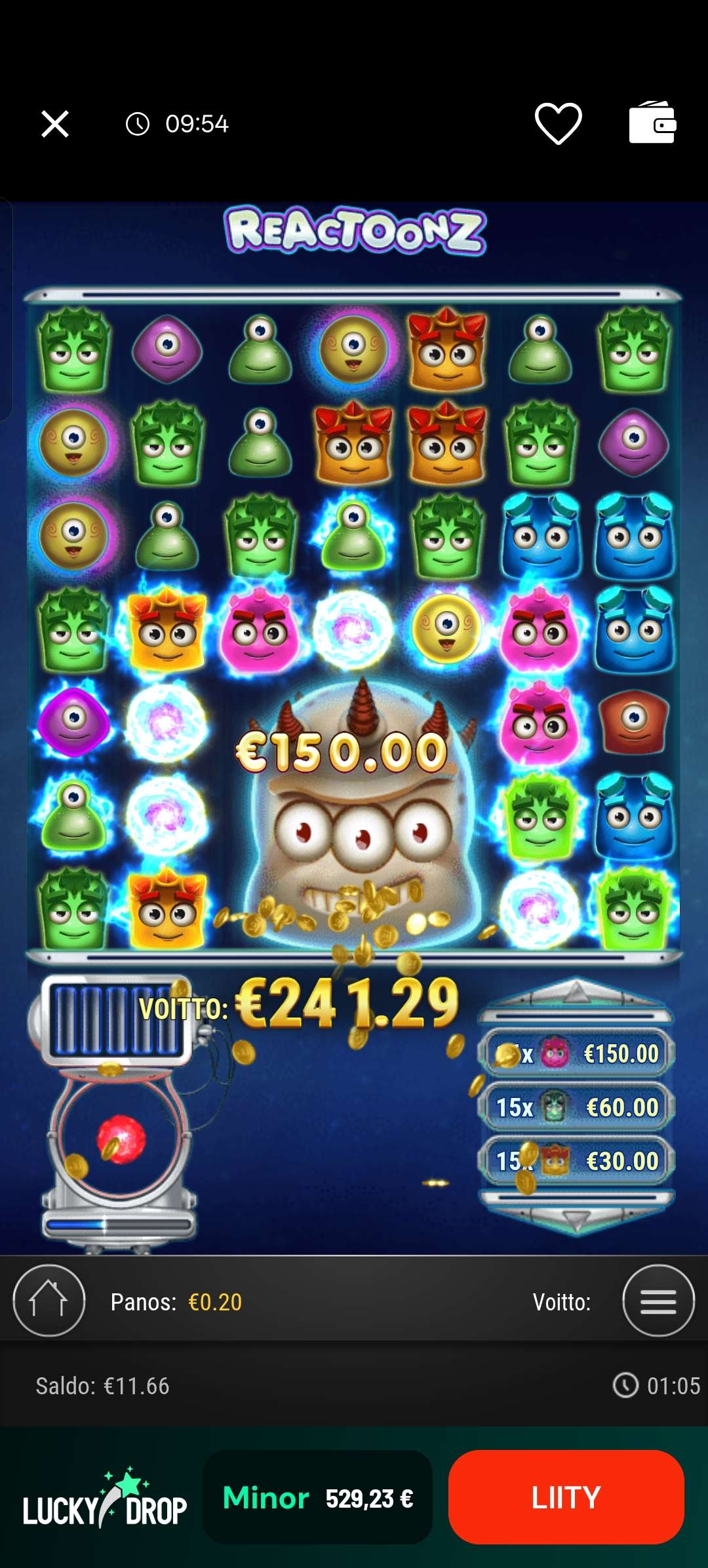 Big wins screenshot