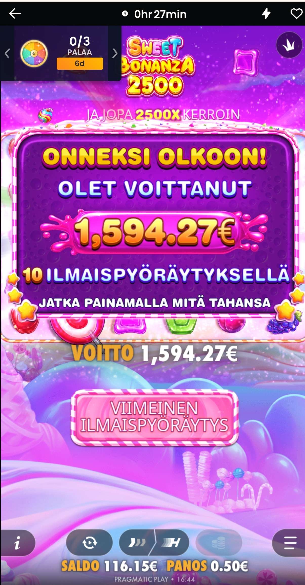 Big wins screenshot