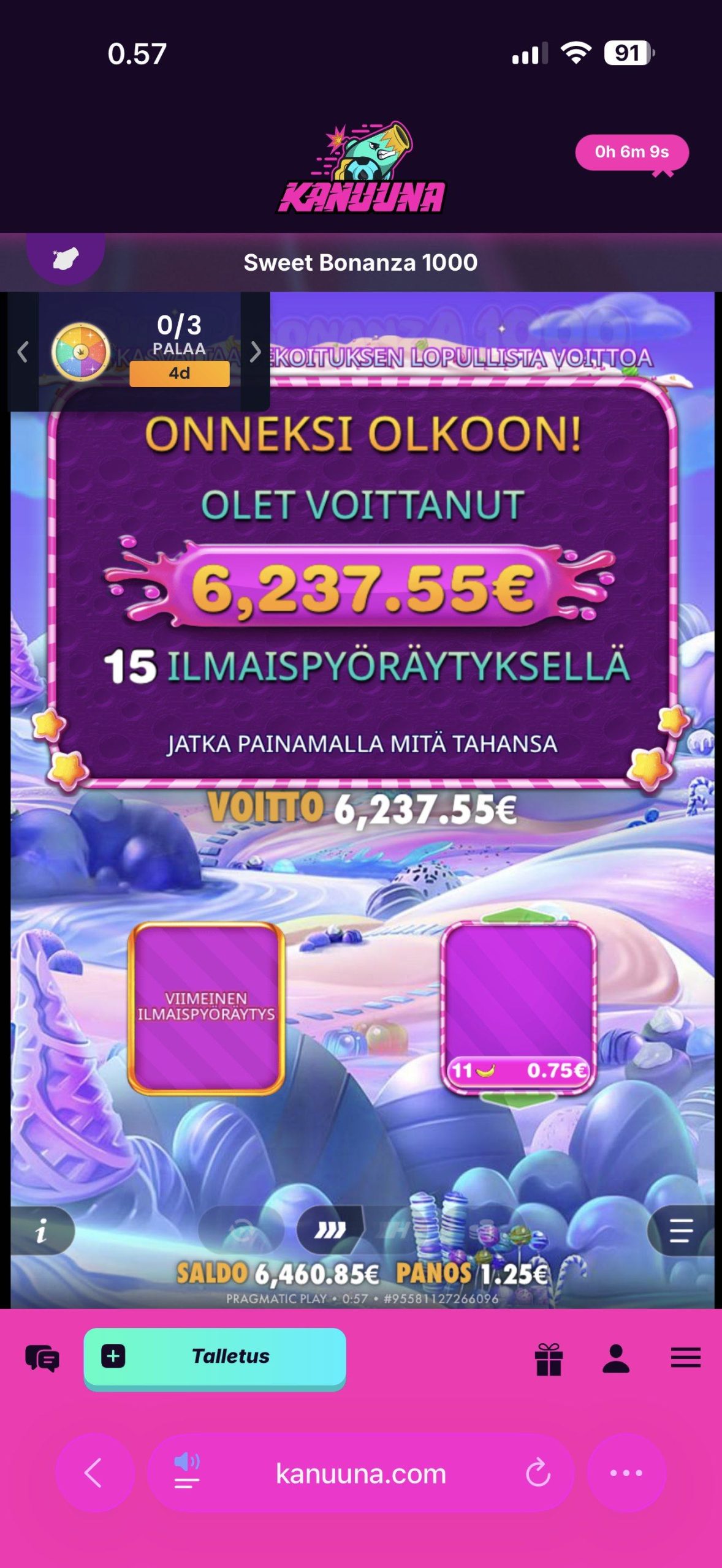 Big wins screenshot