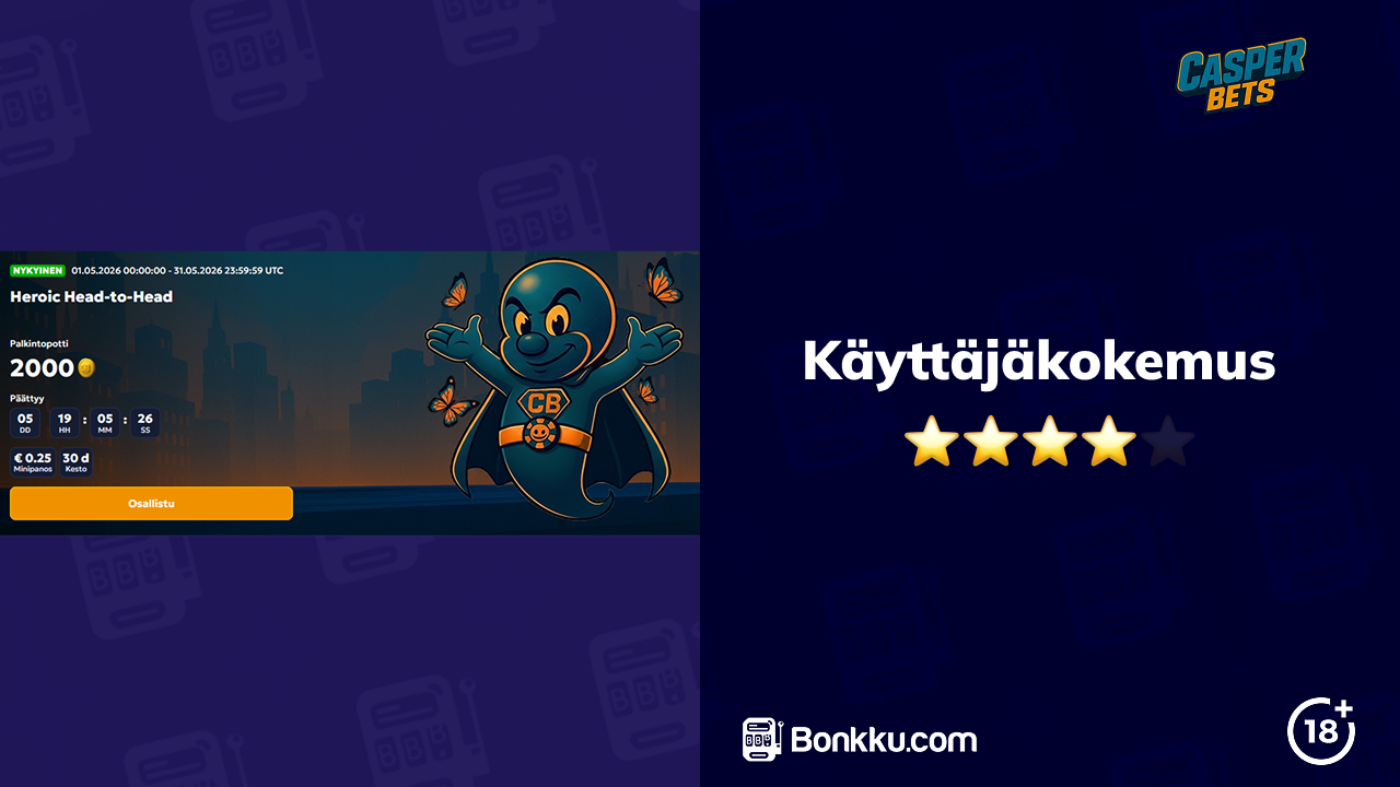 casper bets käyttäjäkokemus