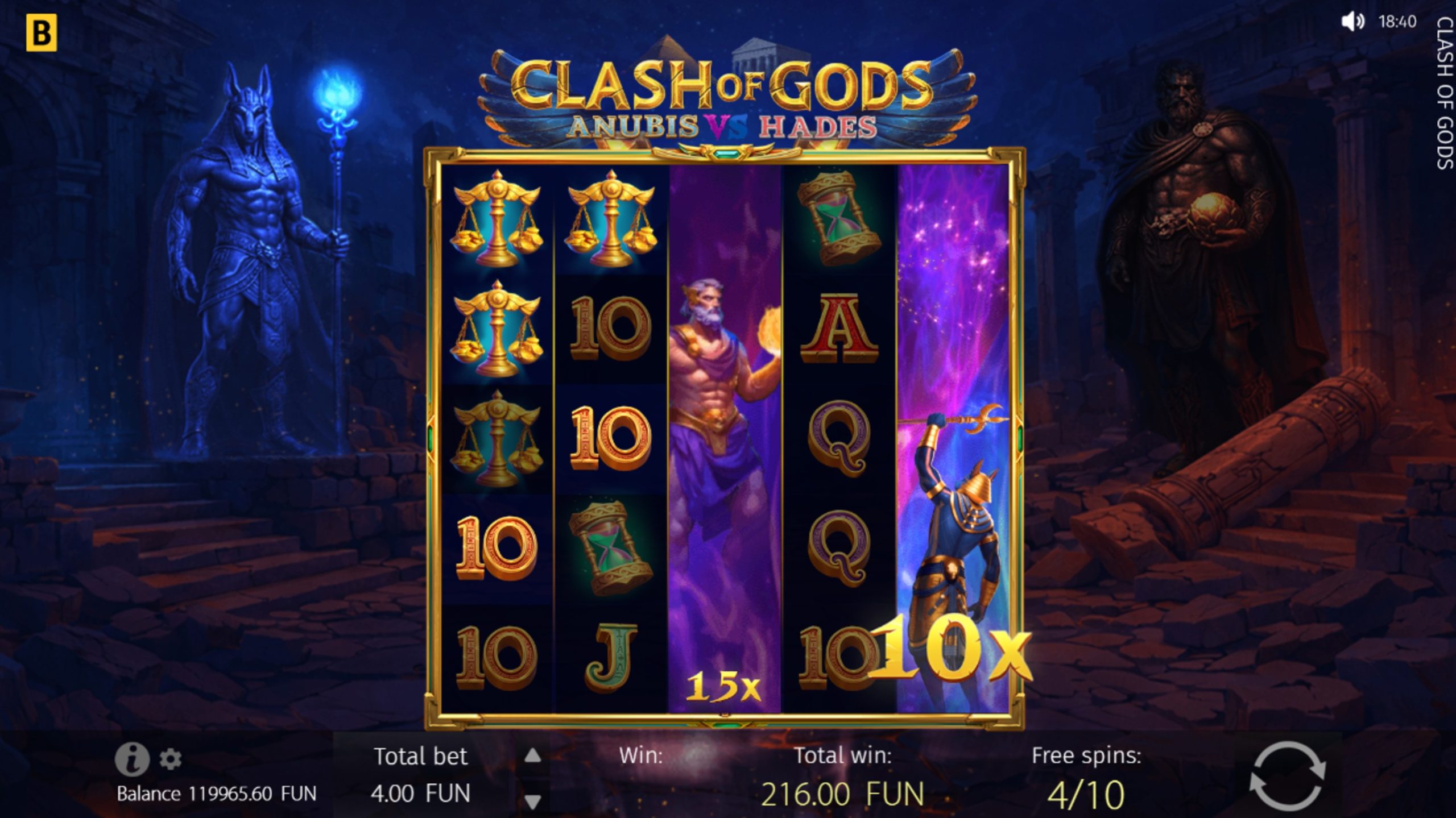 clash of gods anubis vs hades bonus