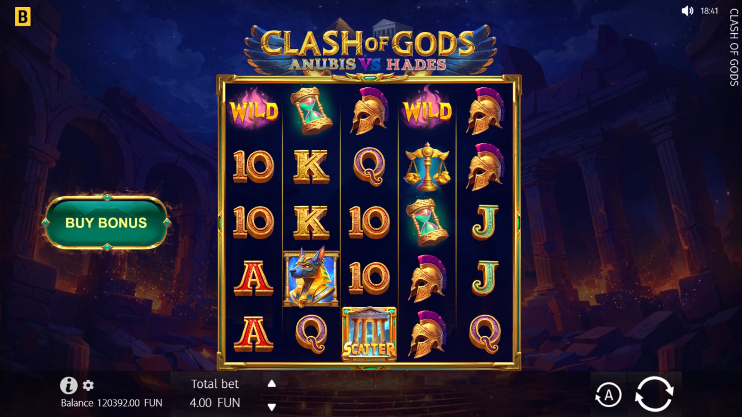 clash of gods anubis vs hades slot