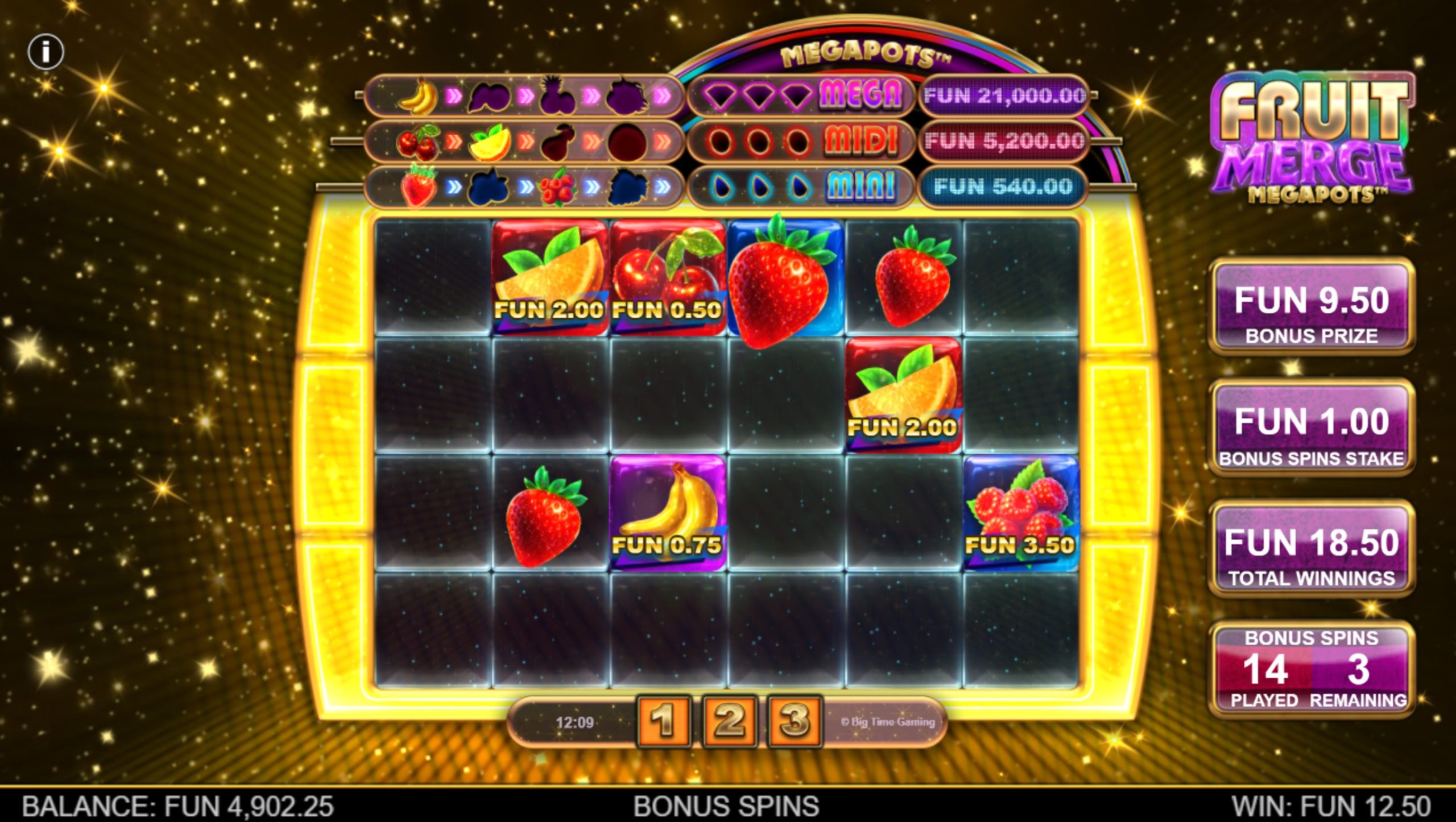 fruit merge megapots bonus