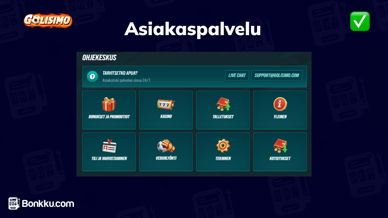golisimo casino asiakaspalvelu
