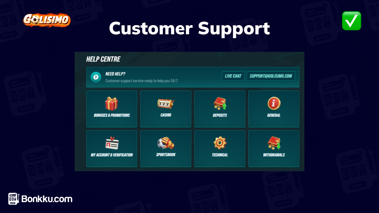 golisimo casino customer support