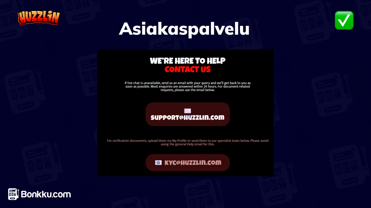 huzzlin casino asiakaspalvelu