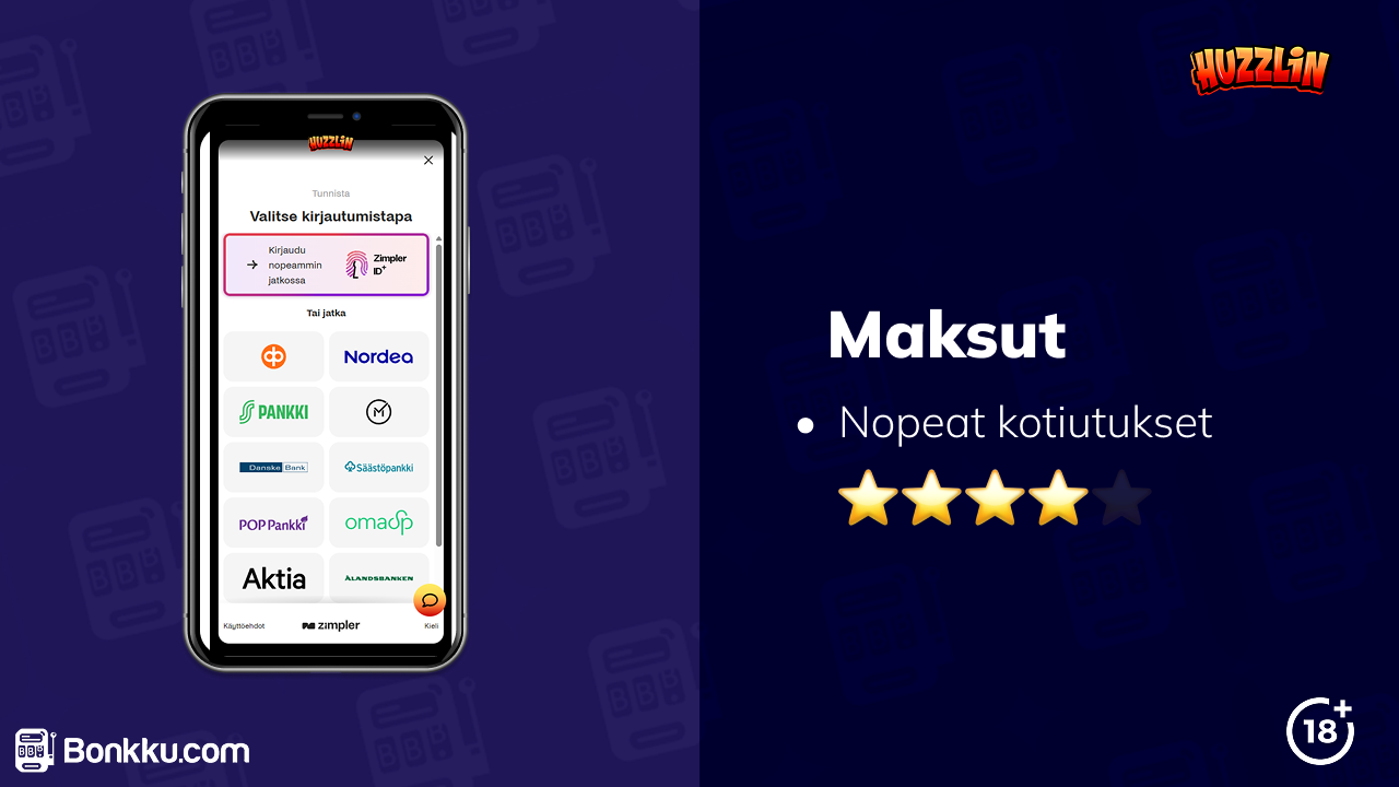 huzzlin casino maksut