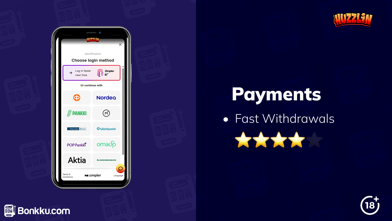 huzzlin casino payments