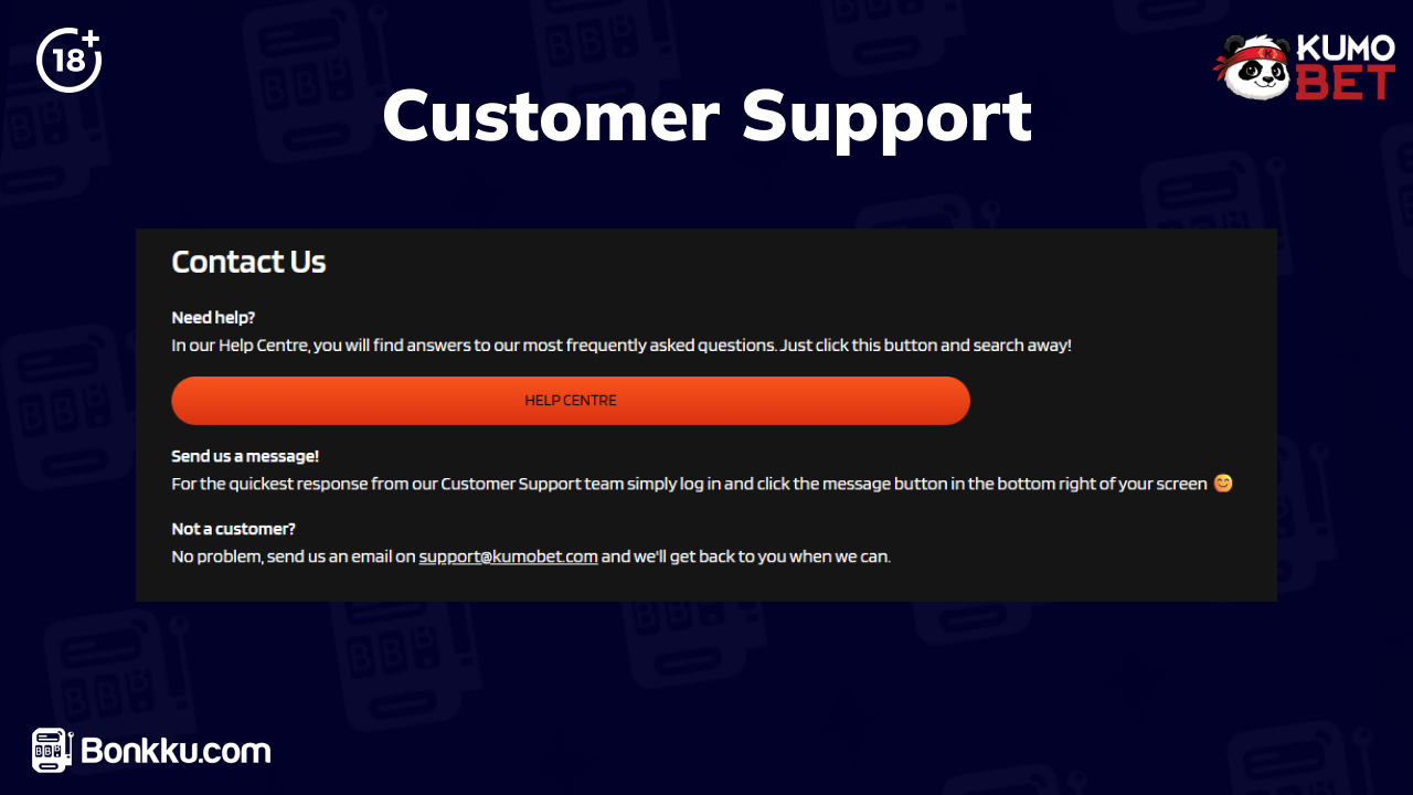 kumobet casino customer support
