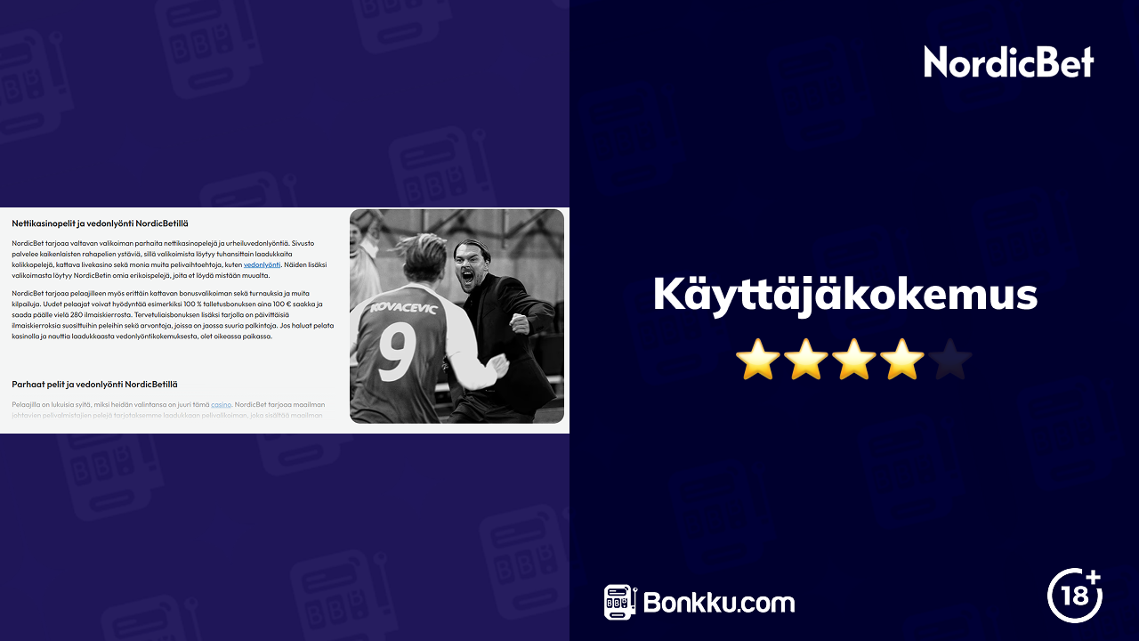 nordicbet casino käyttäjäkokemus