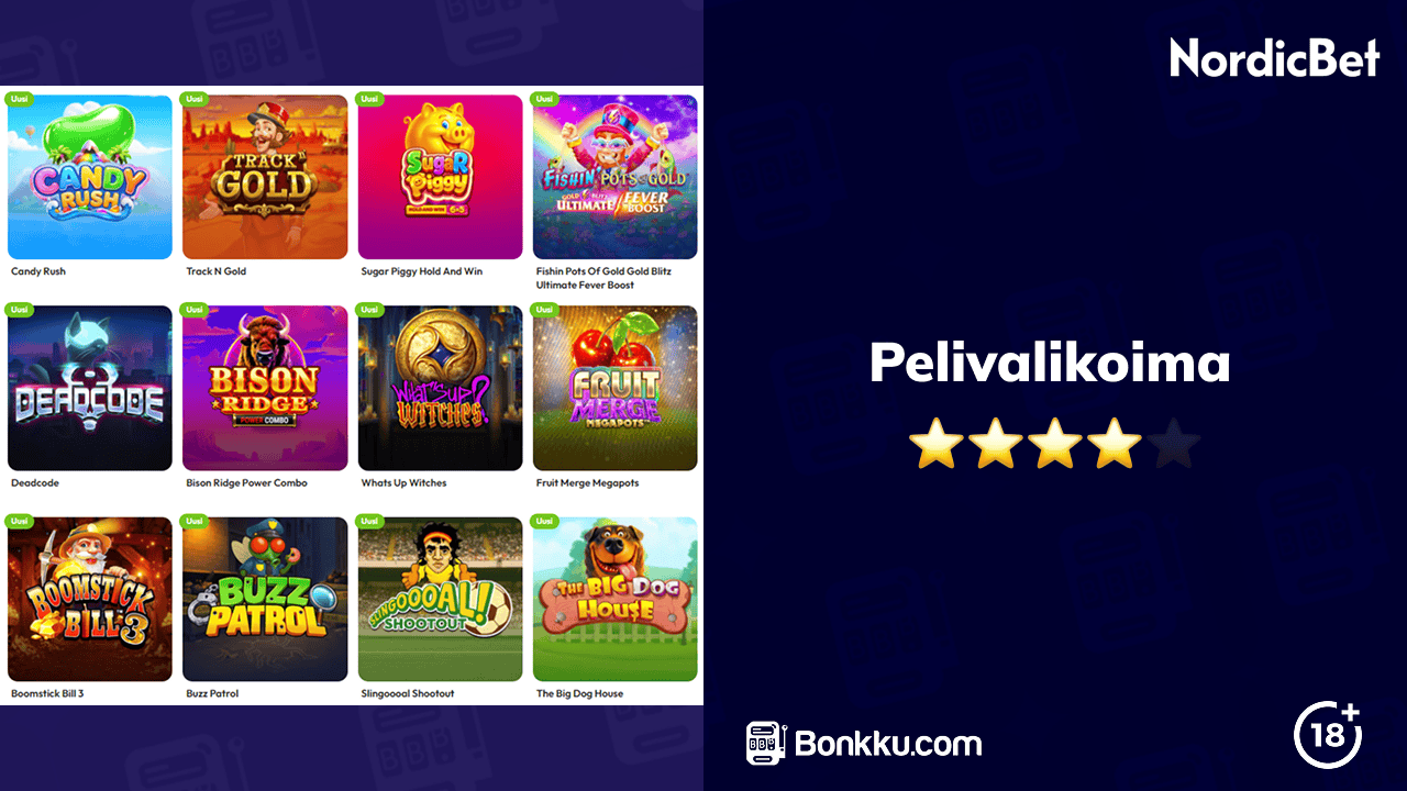 nordicbet casino pelivalikoima