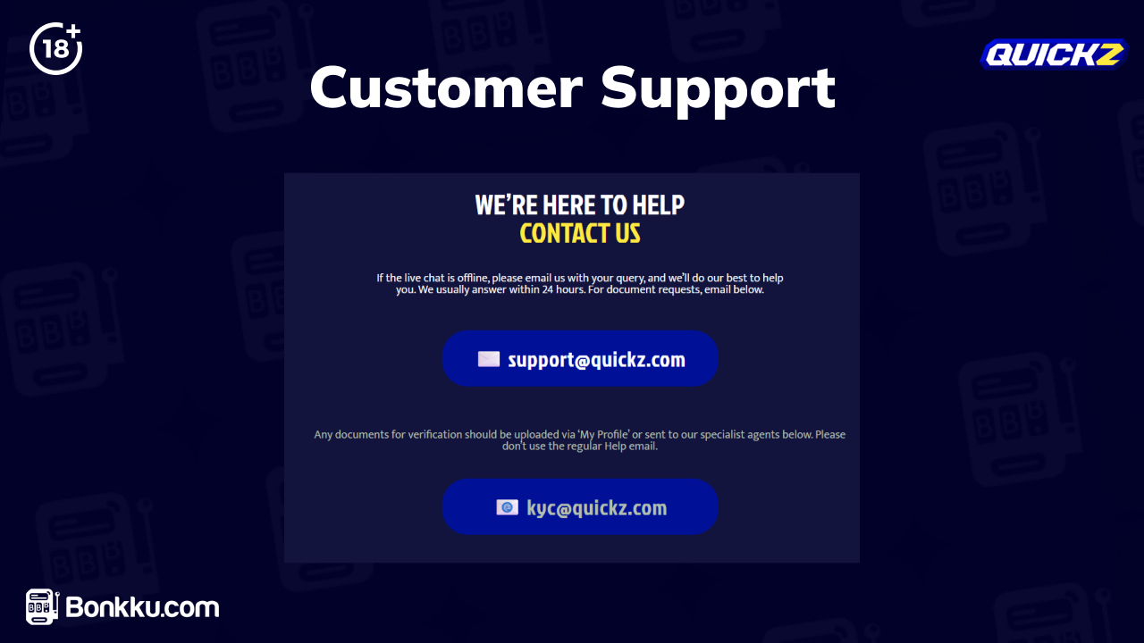 quickz casino customer support