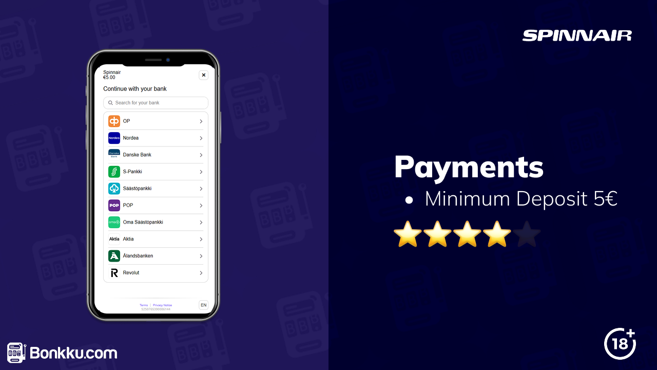 spinnair casino payments