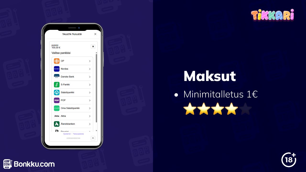 tikkari casino maksut