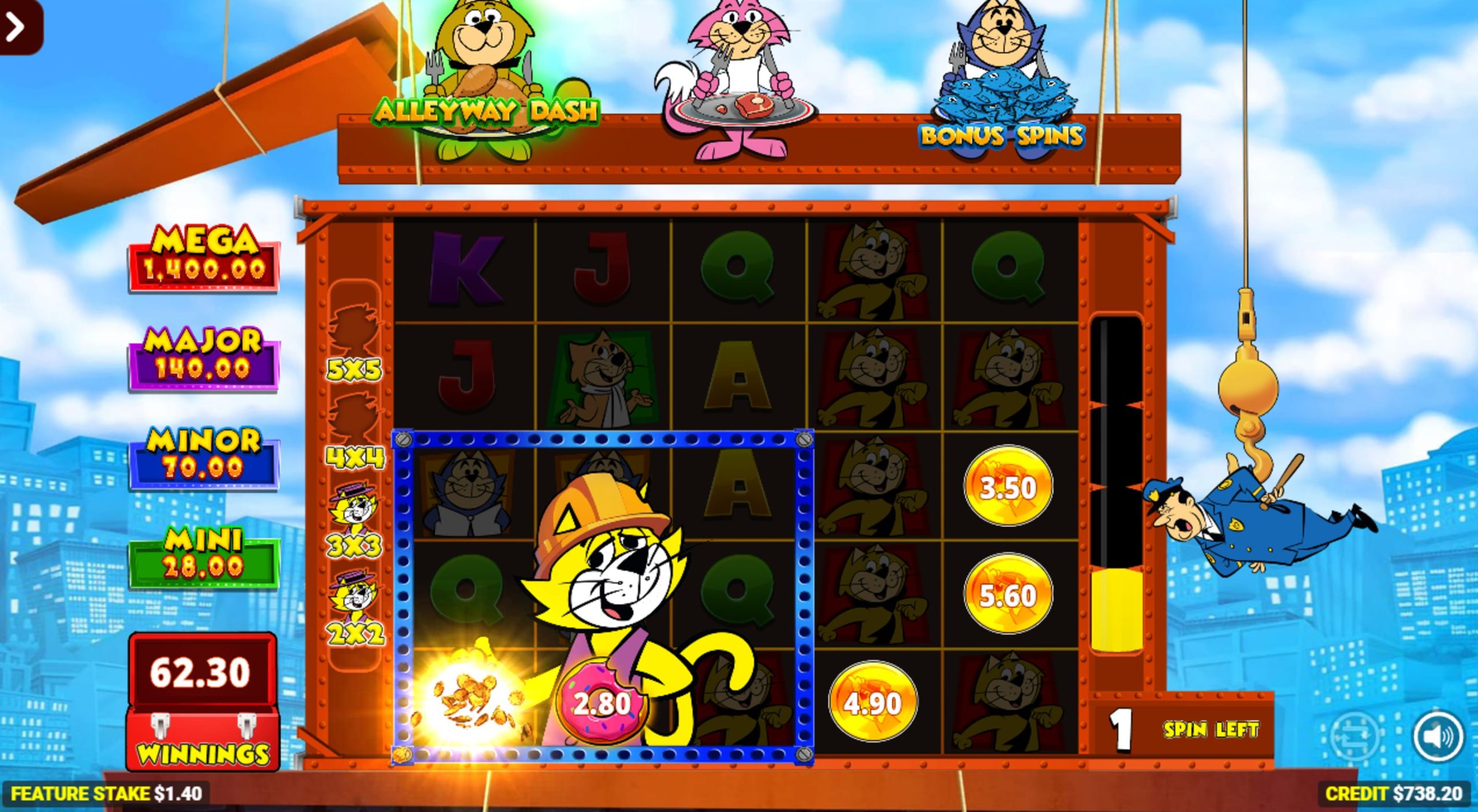 top cat dining for dollars bonus