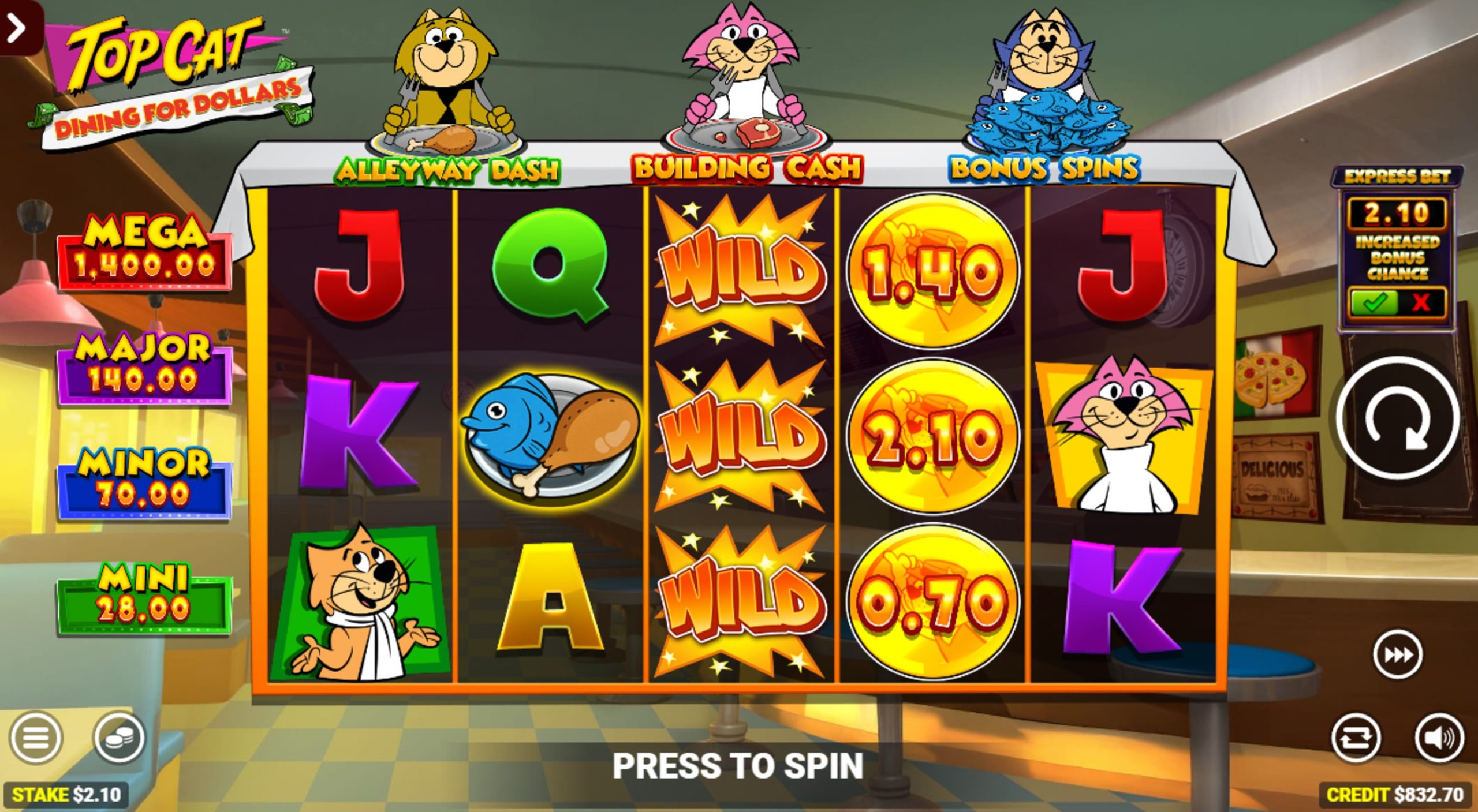 top cat dining for dollars slot