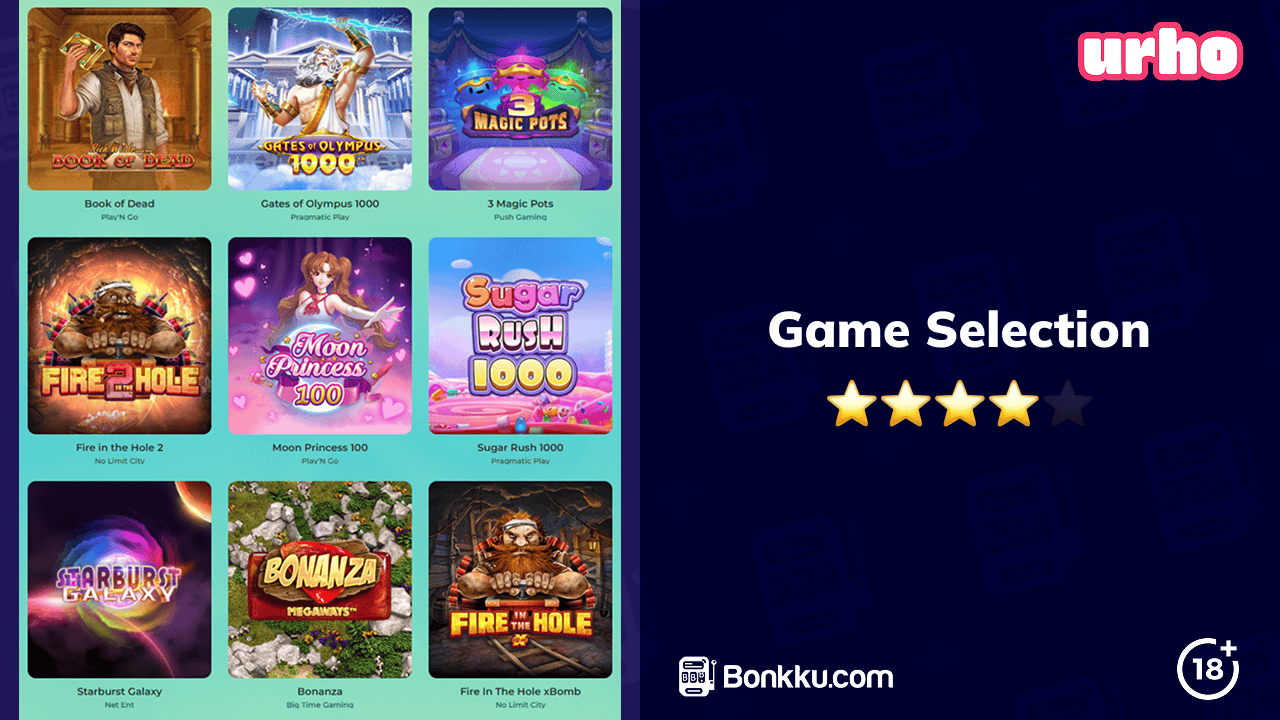 urho casino game selection