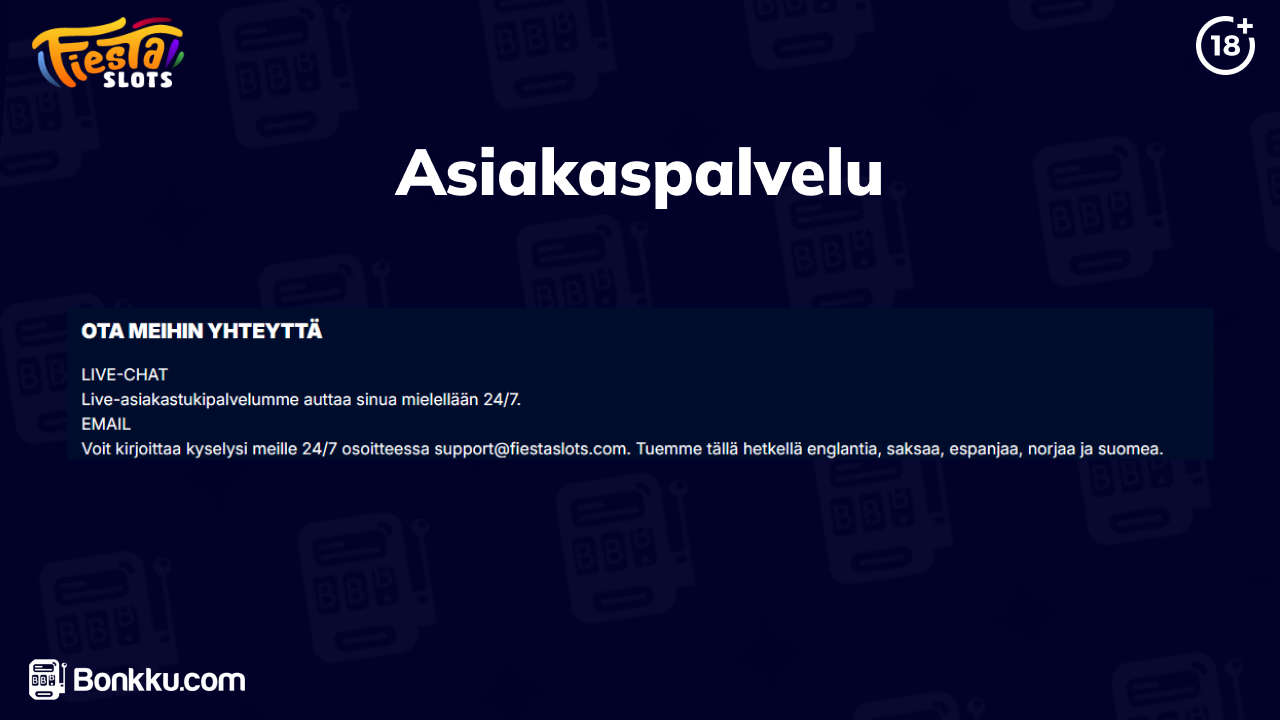 fiesta slots casino asiakaspalvelu