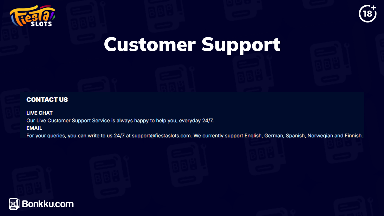 fiesta slots casino customer support