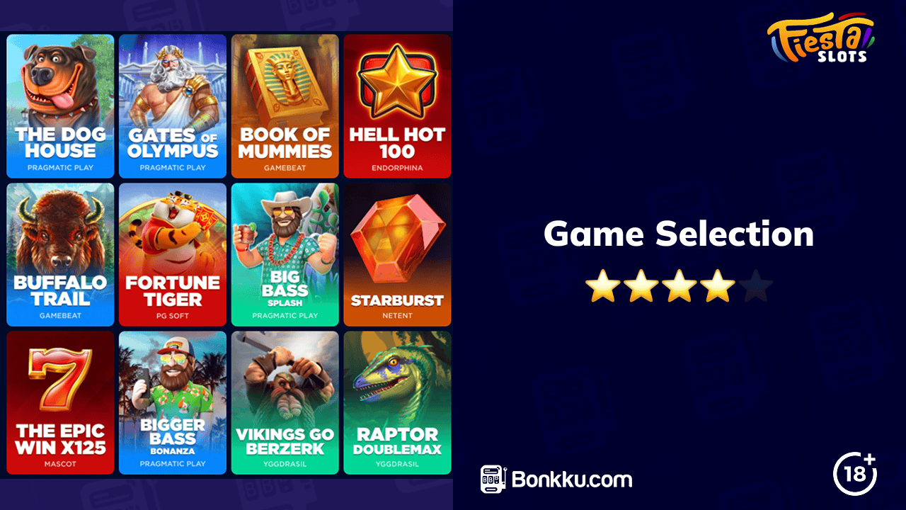 fiesta slots casino game selection