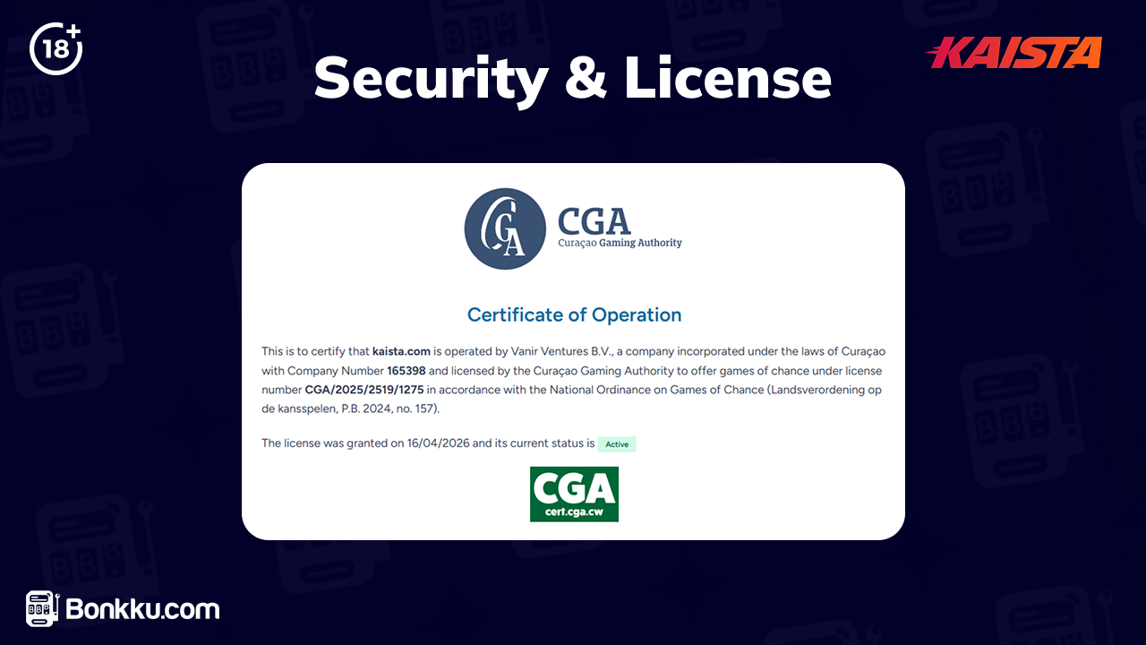 kaista casino license