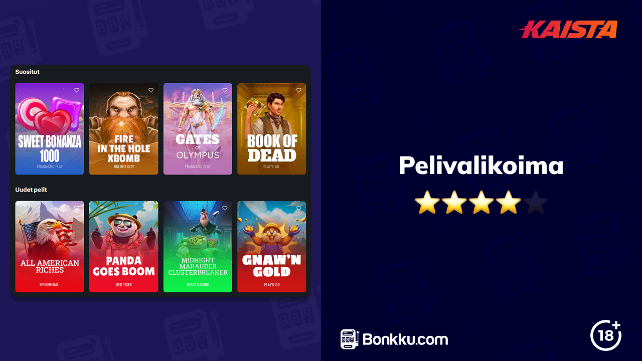 kaista kasino pelivalikoima
