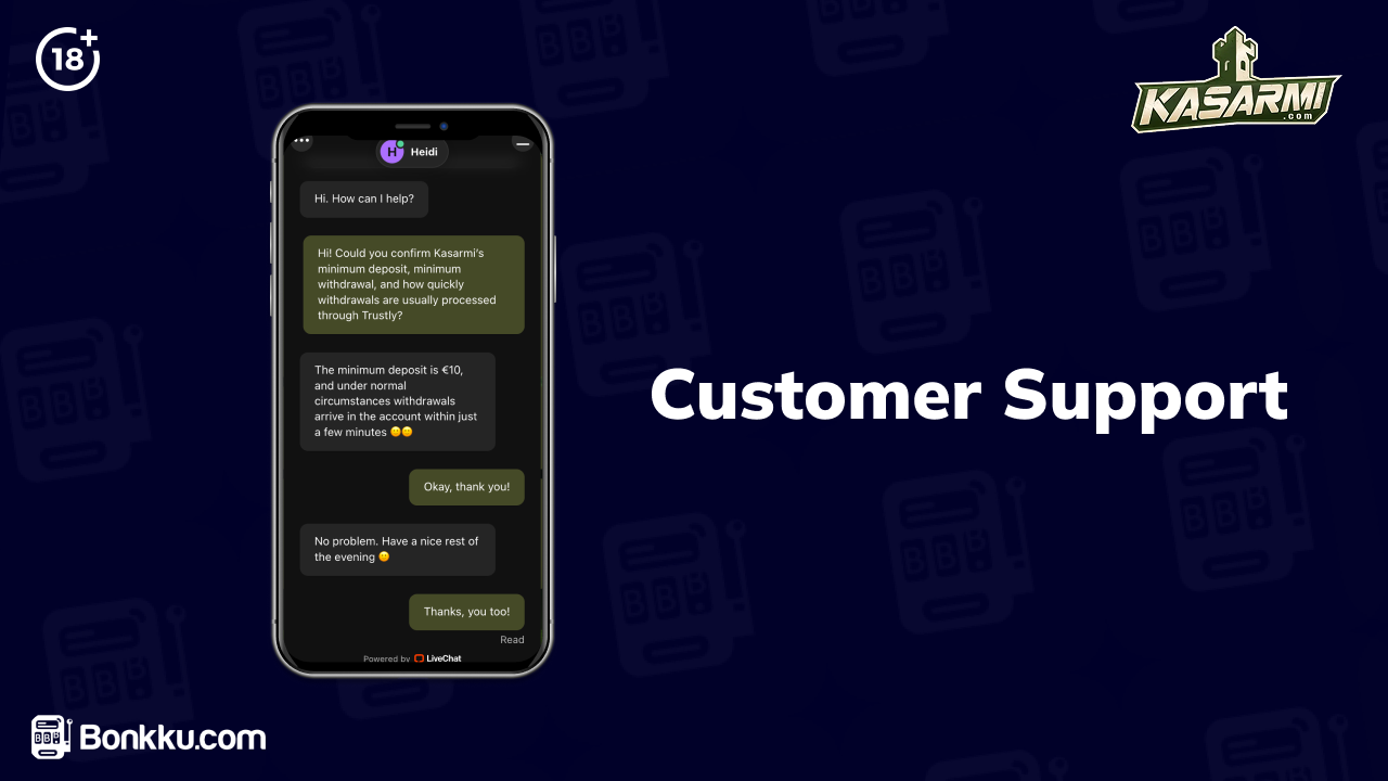 kasarmi casino customer support