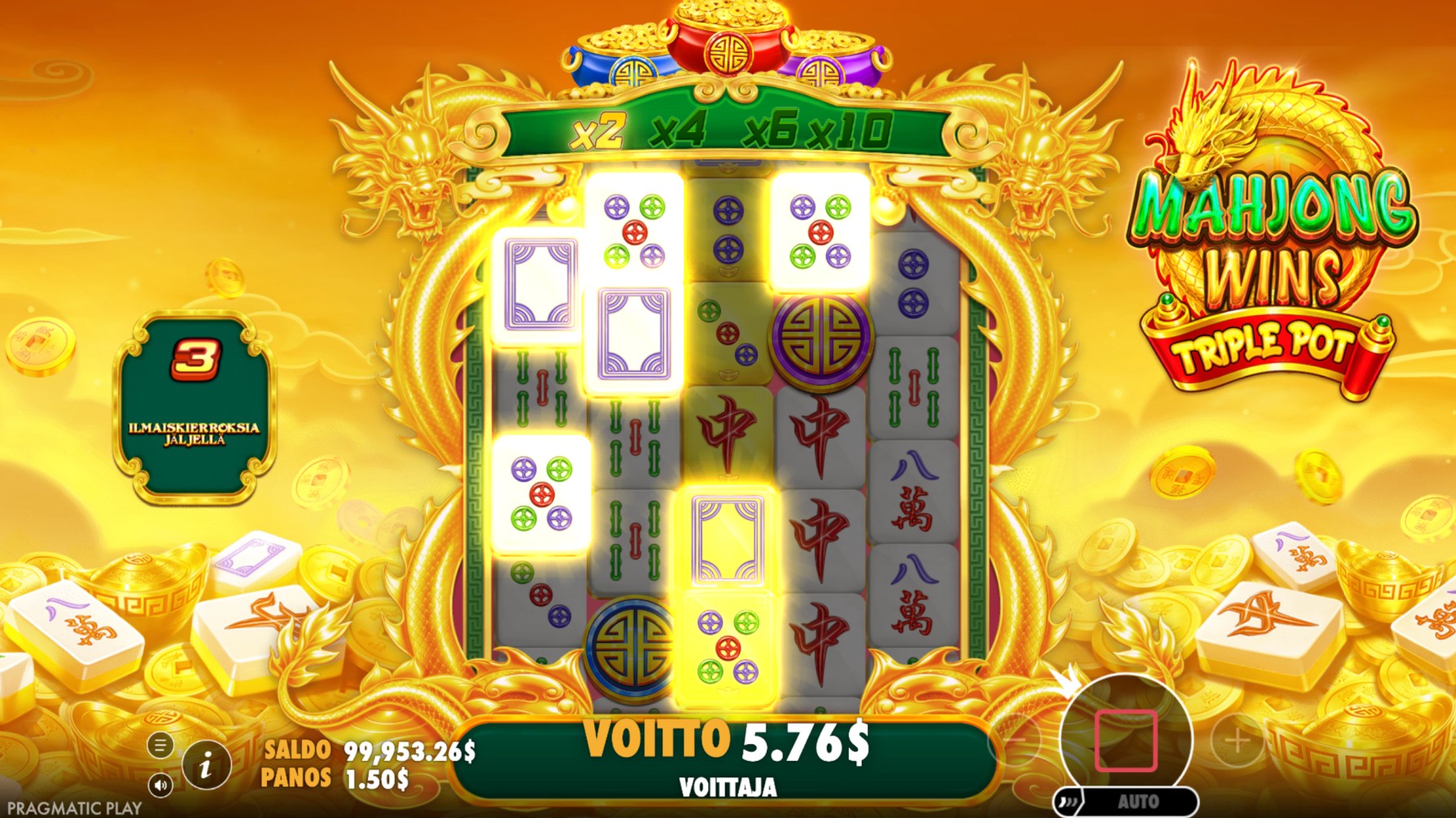mahjong wins triple pot bonus