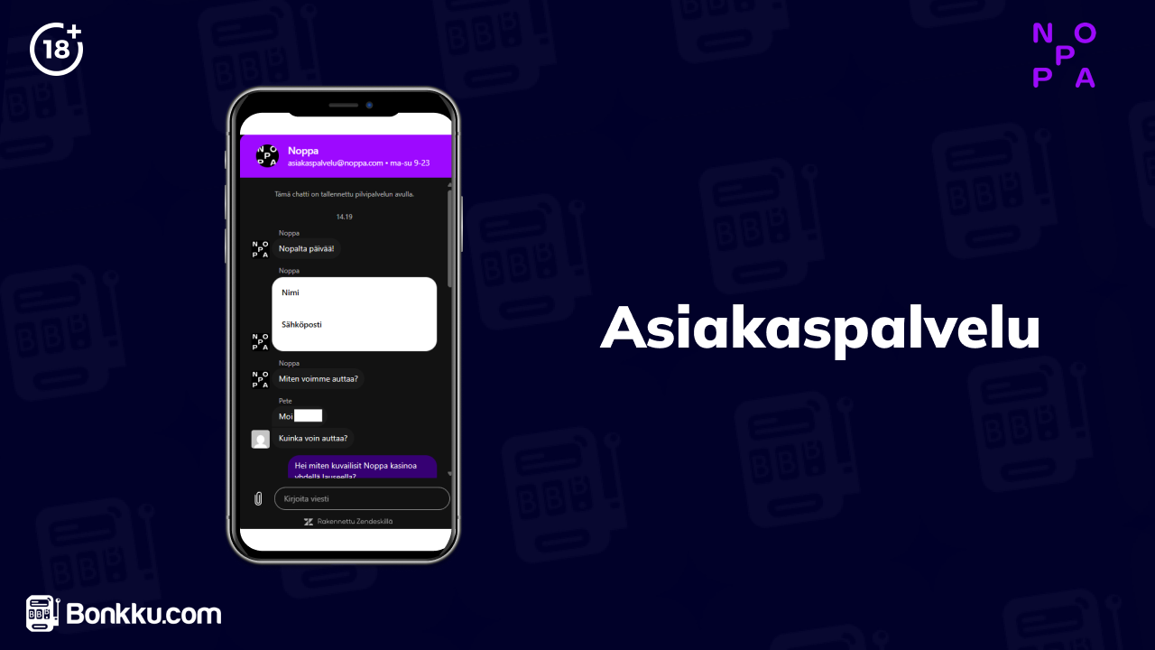 noppa kasino asiakaspalvelu