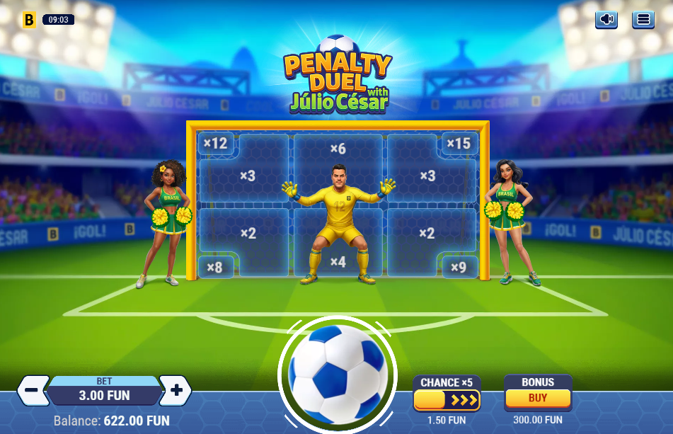 penalty duel with julio cesar slot