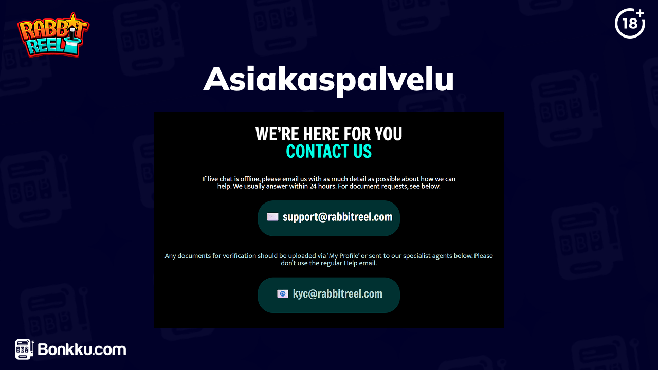 rabbit reel casino asiakaspalvelu