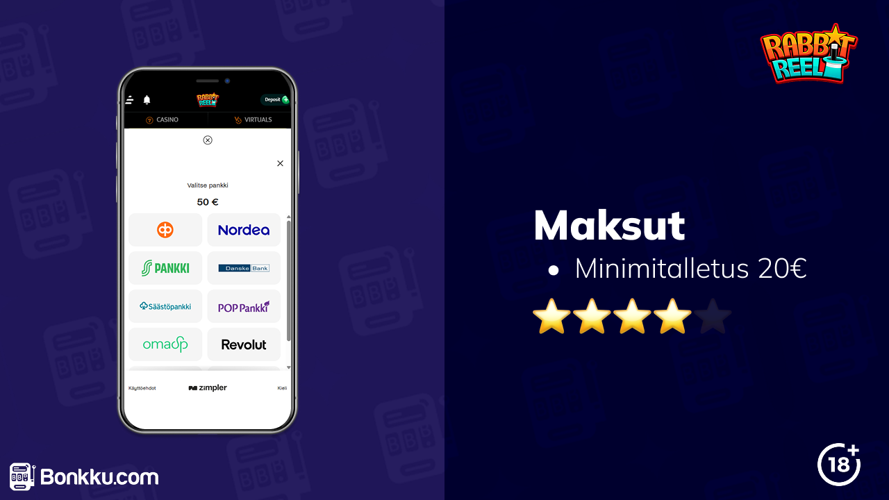 rabbit reel casino maksut