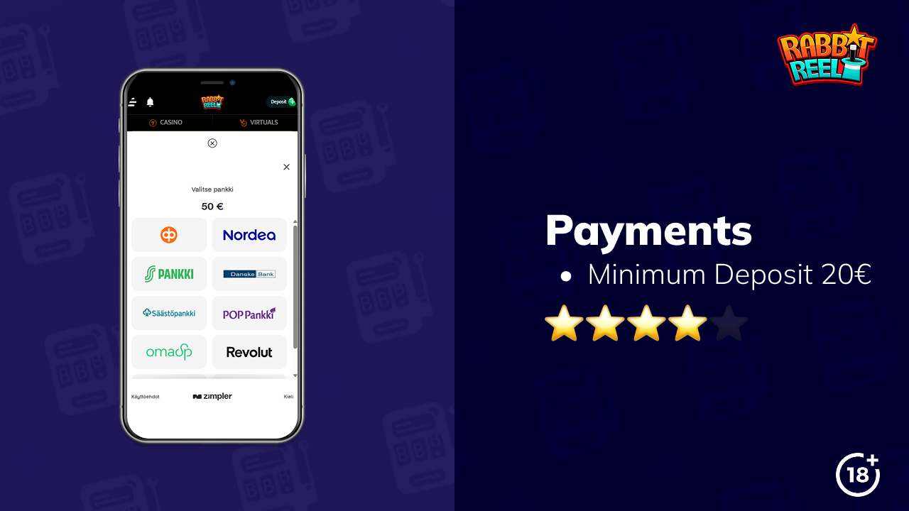 rabbit reel casino payments