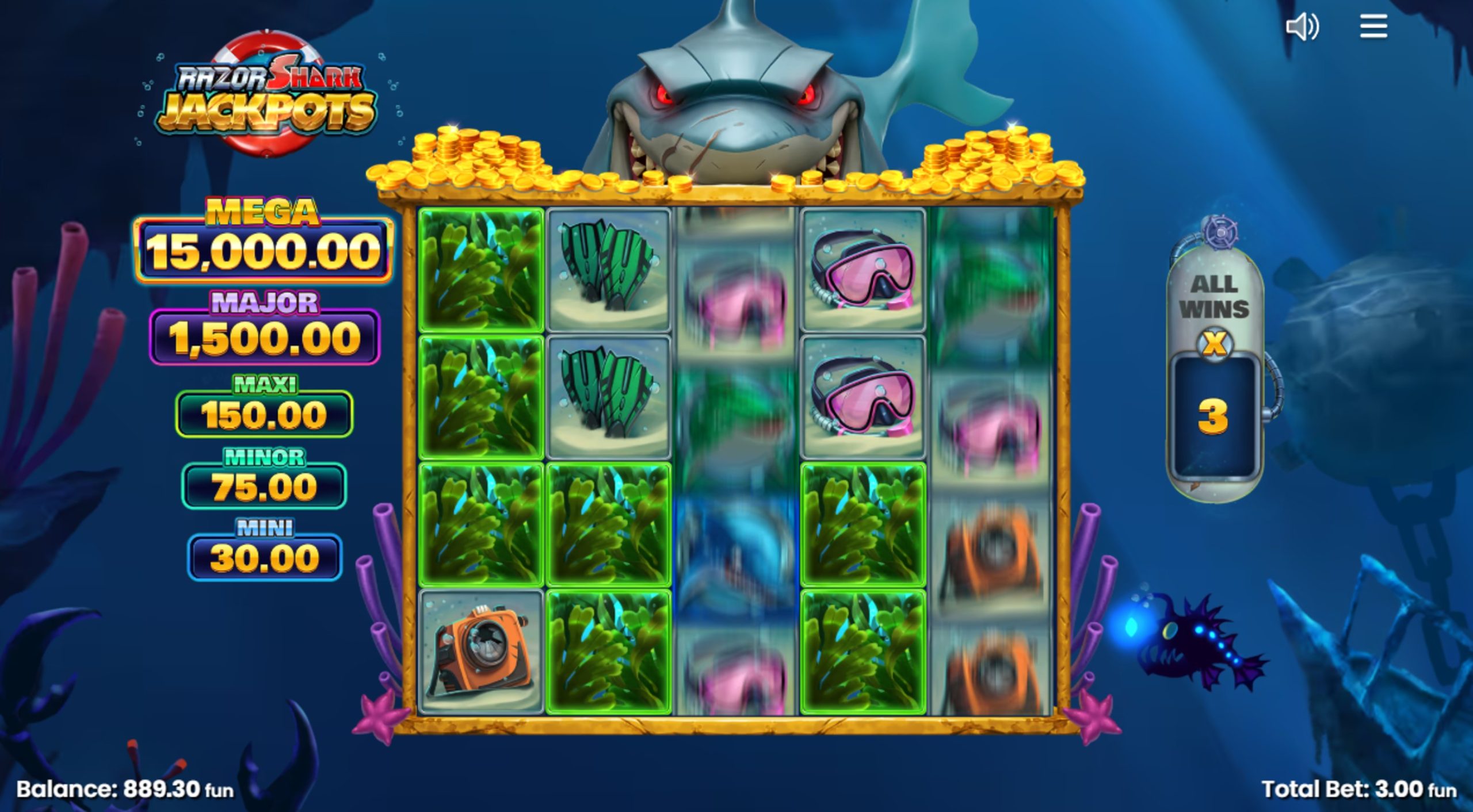 razor shark jackpots bonus
