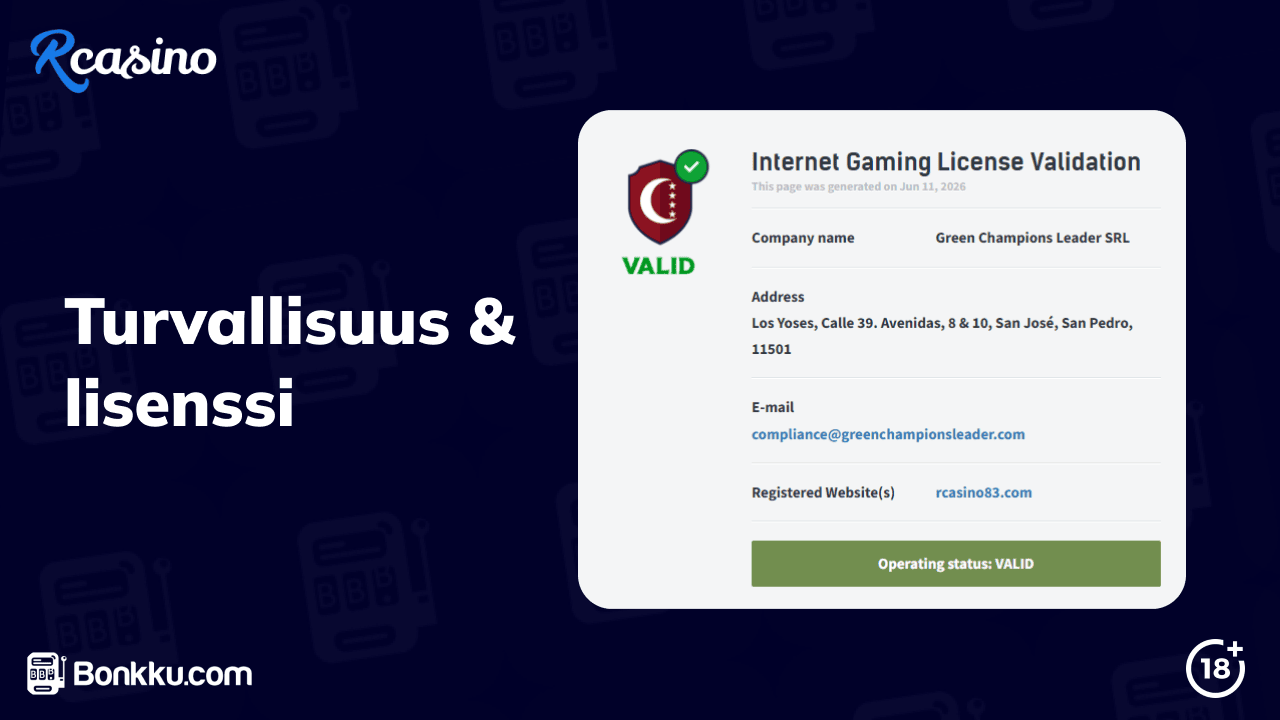 rbet casino lisenssi ja turvallisuus