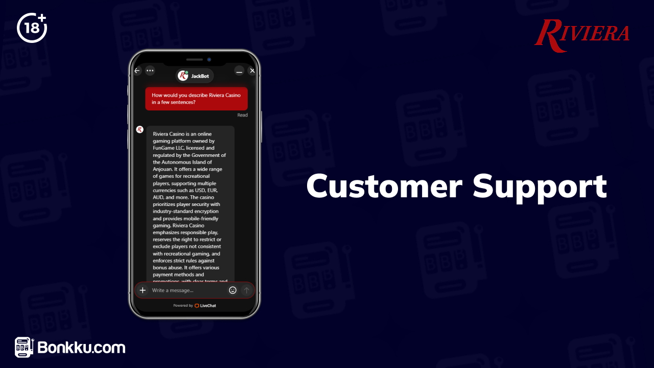 riviera casino customer support