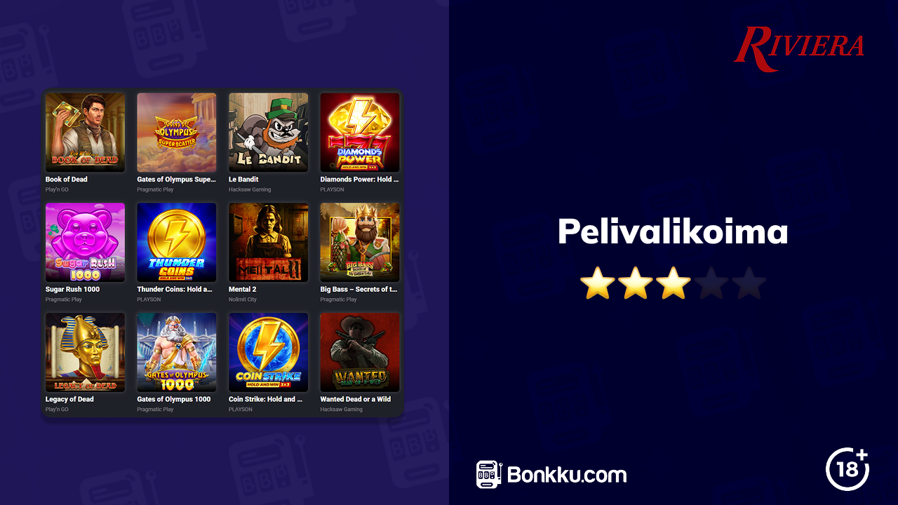 riviera casino pelivalikoima