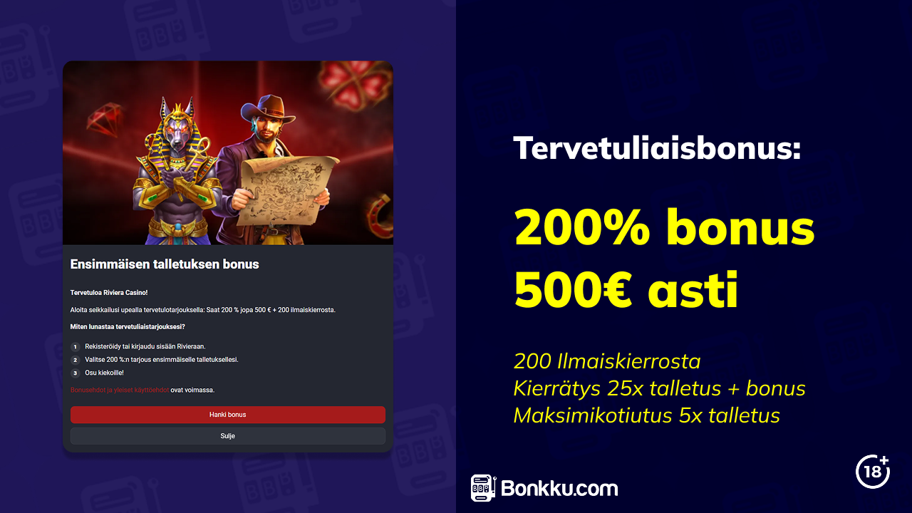 riviera casino tervetuliaisbonus