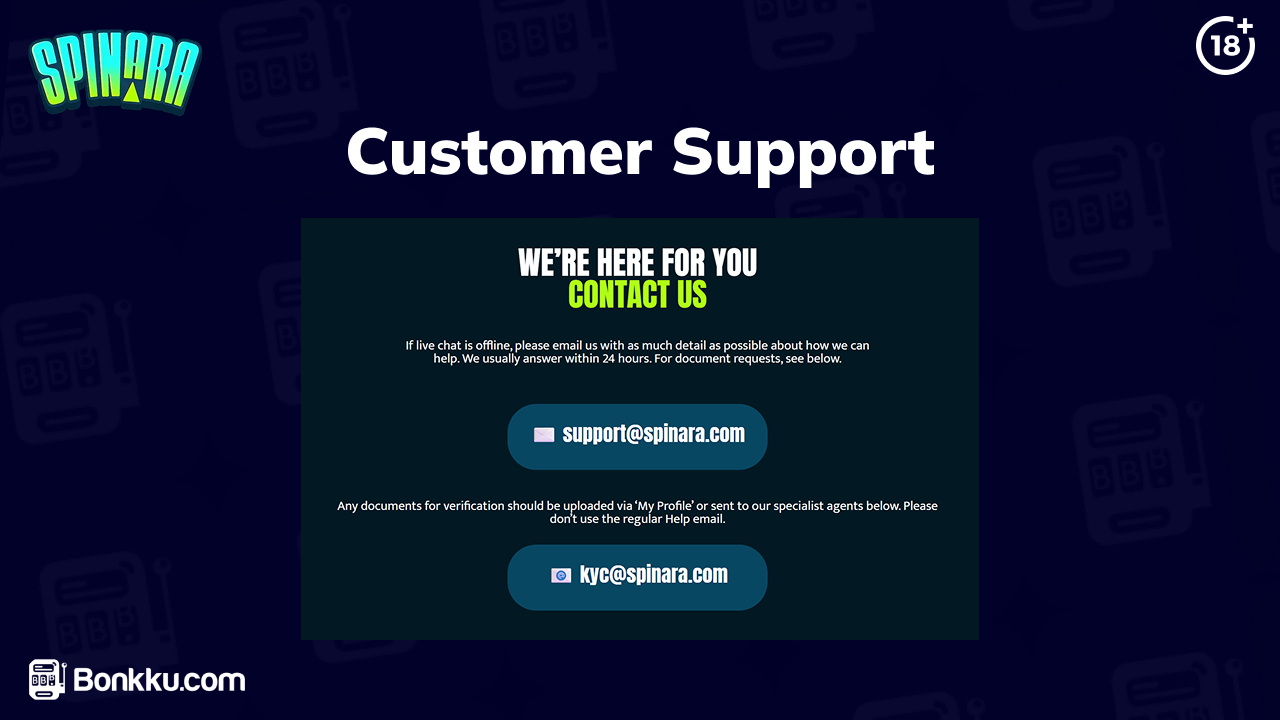 spinara casino customer support
