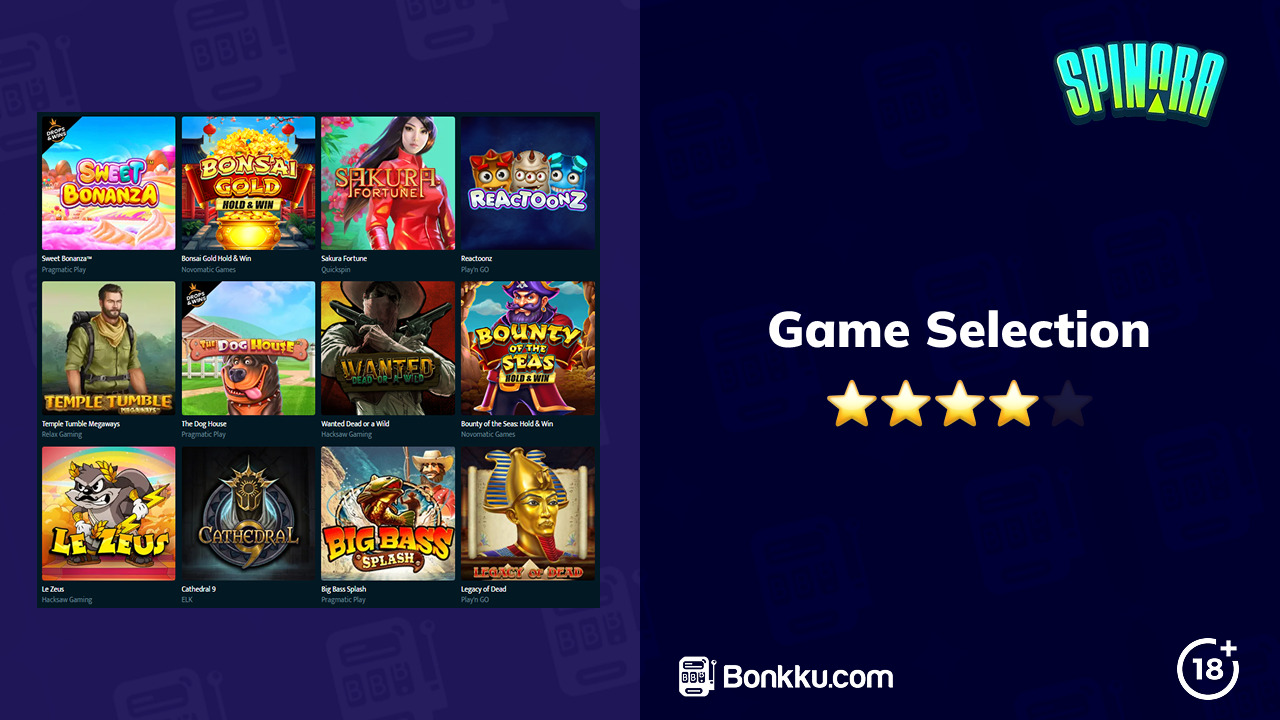 spinara casino game selection