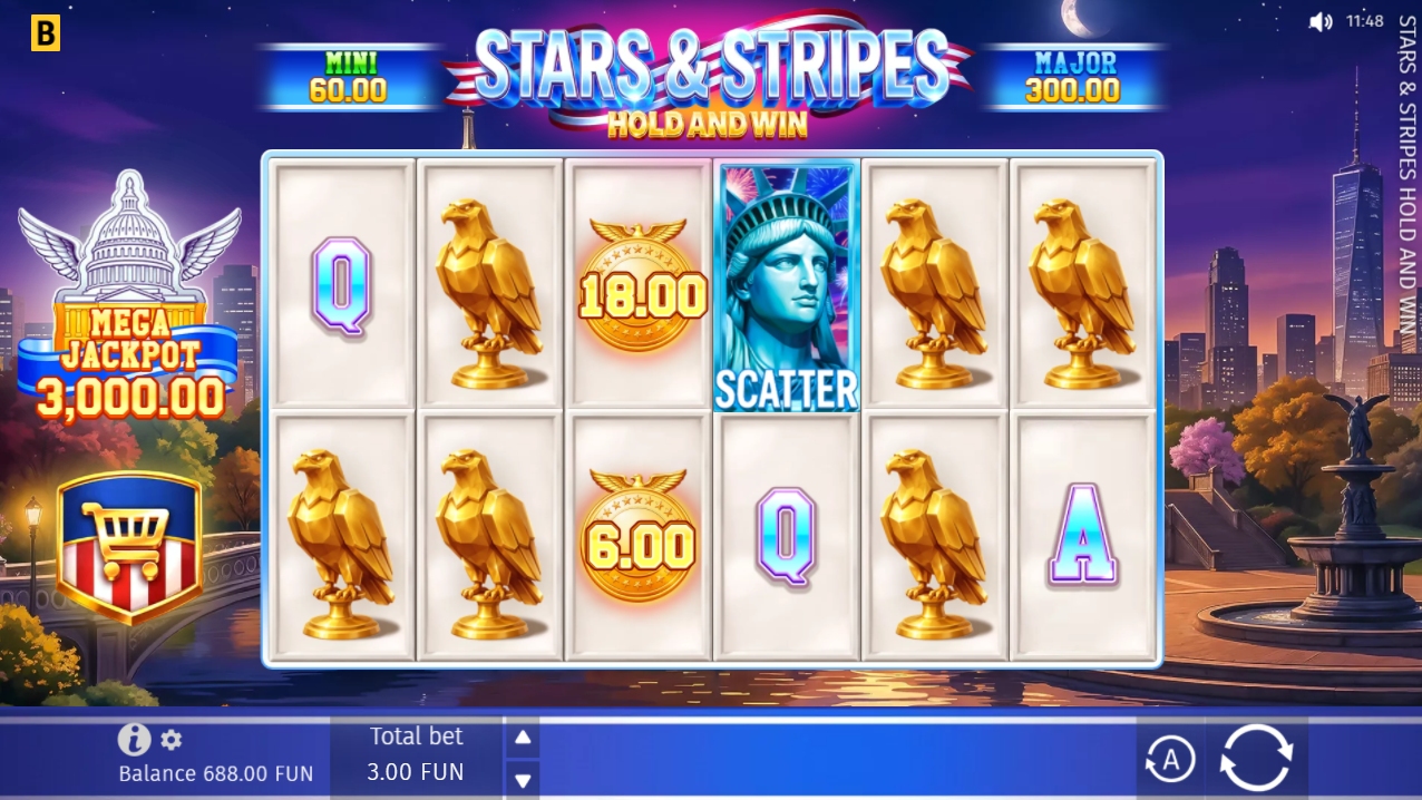 stars and stripes hold and win slot