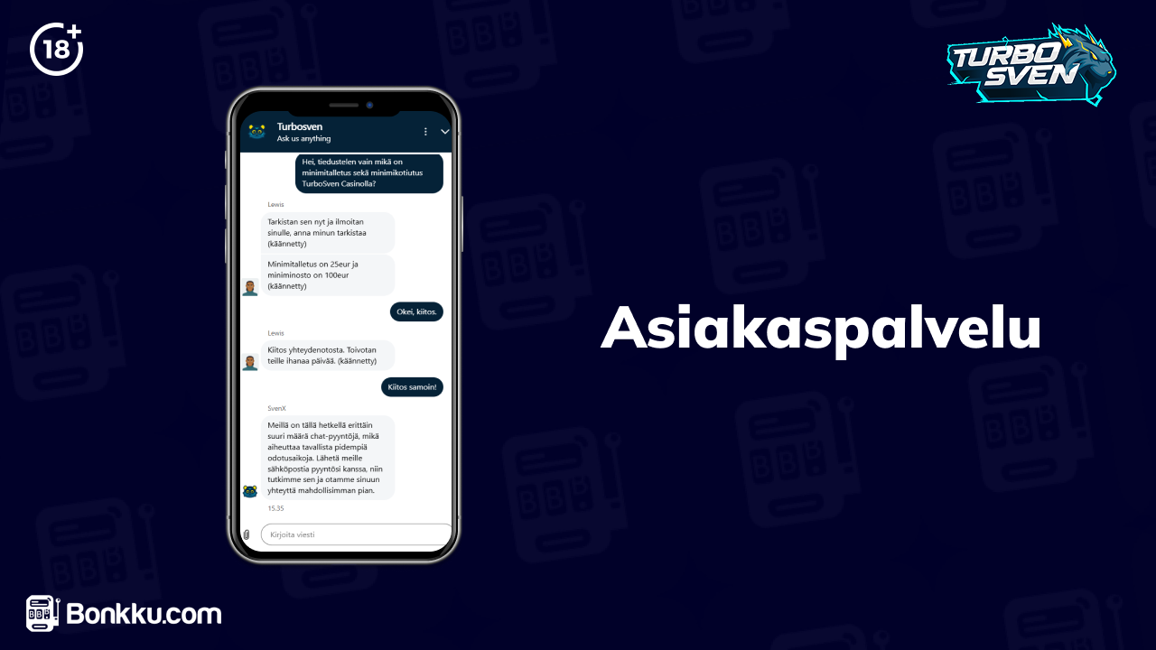 turbosven casino asiakaspalvelu