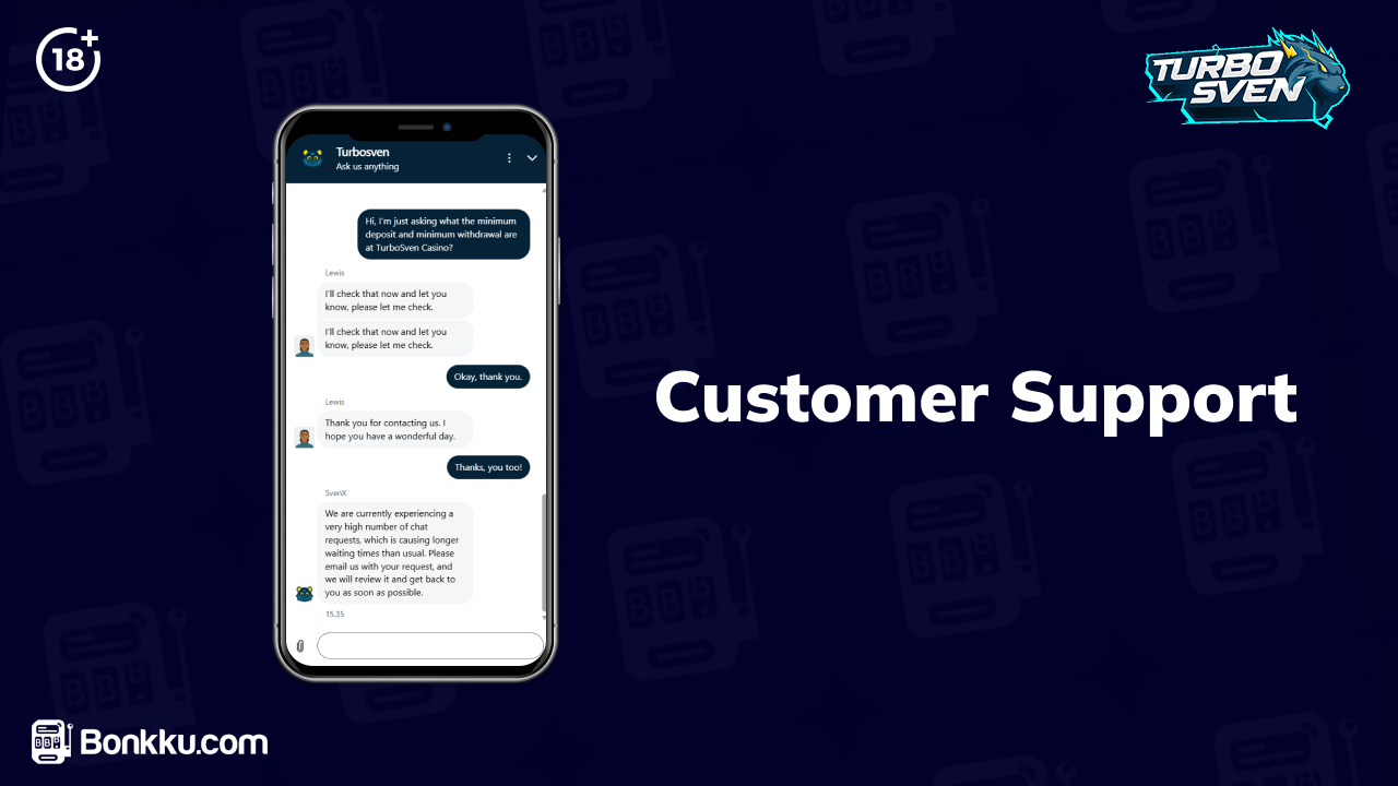 turbosven casino customer support