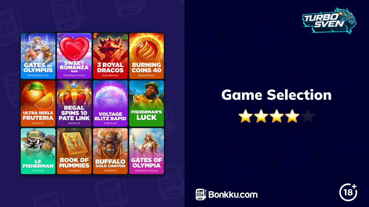 turbosven casino game selection