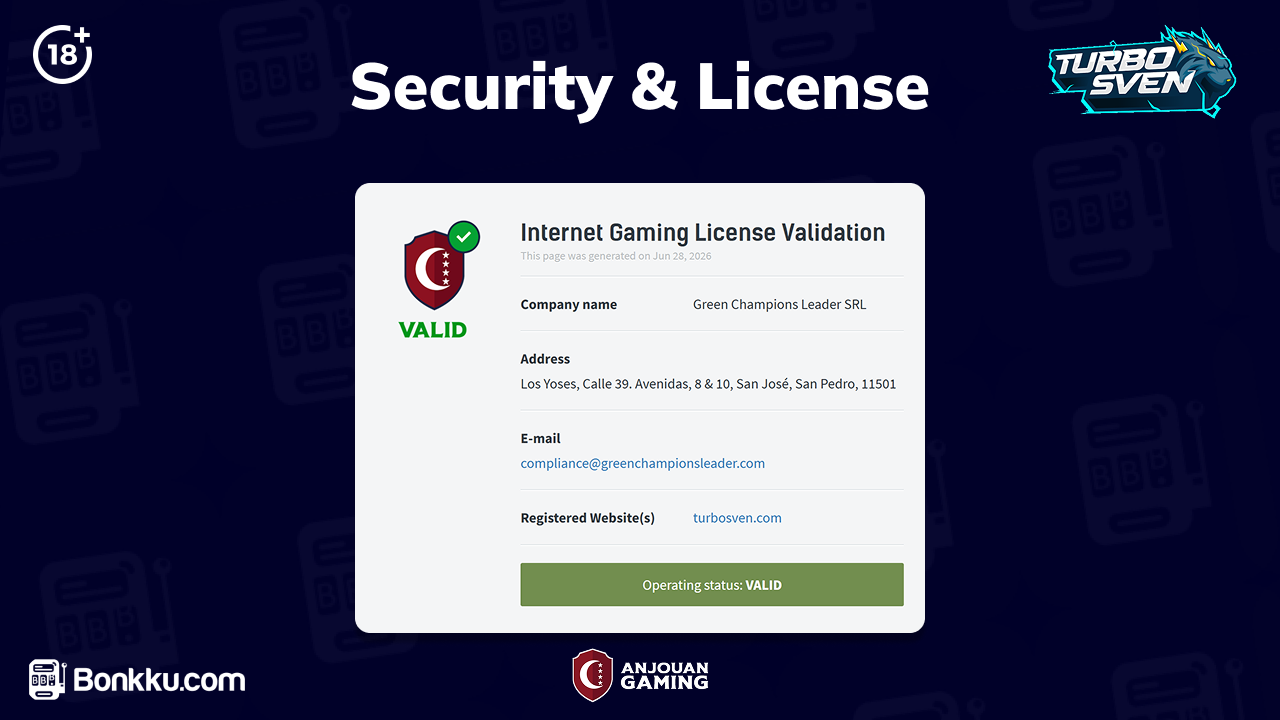 turbosven casino license