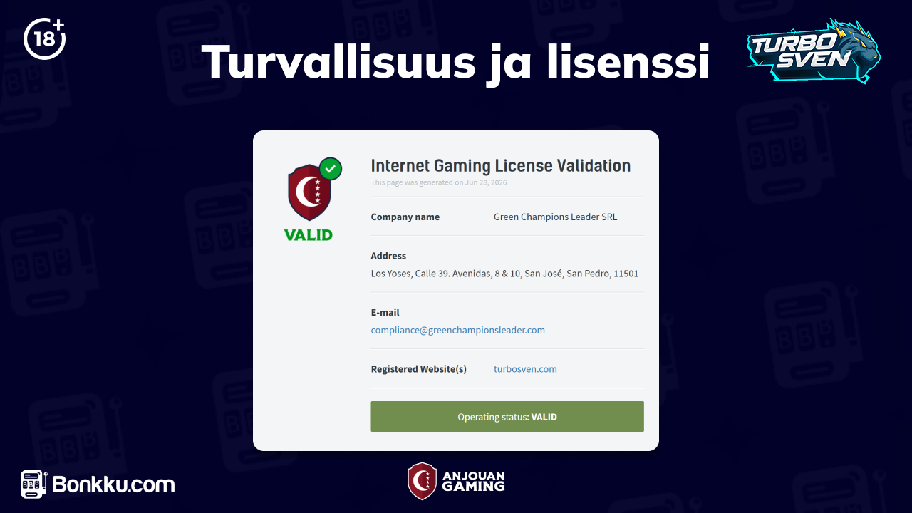 turbosven casino lisenssi