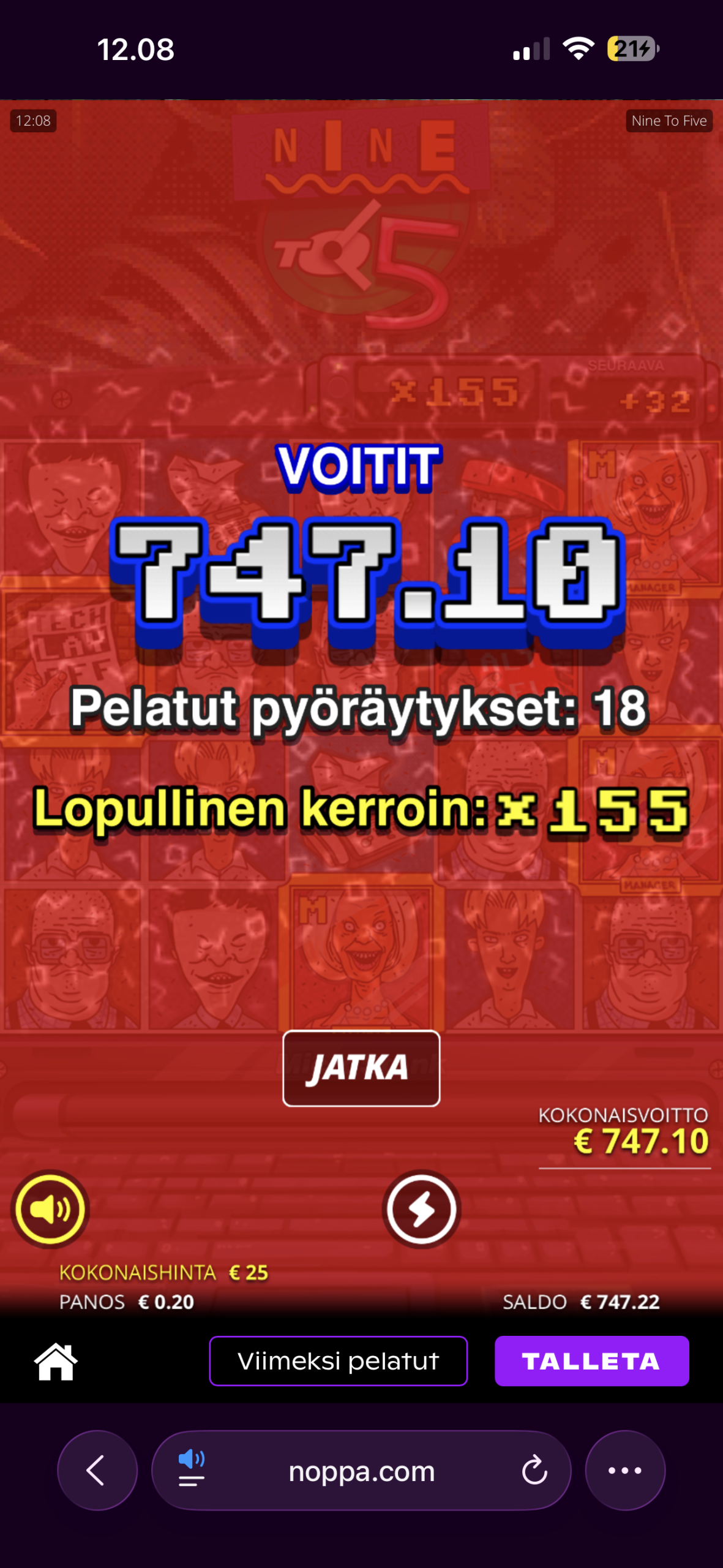Big wins screenshot