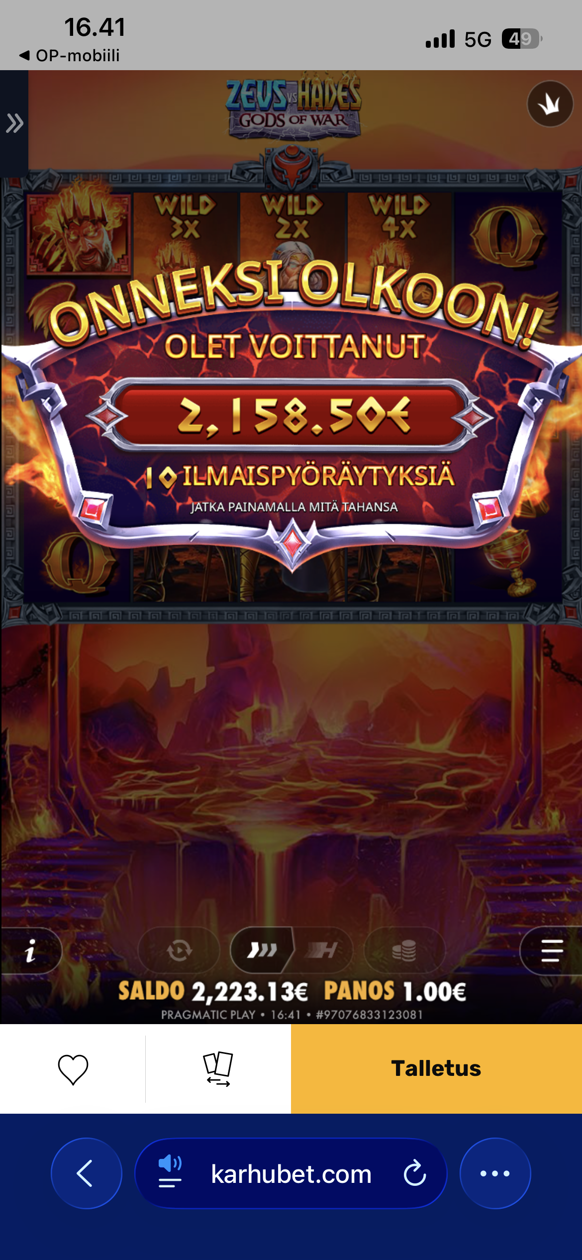 Big wins screenshot