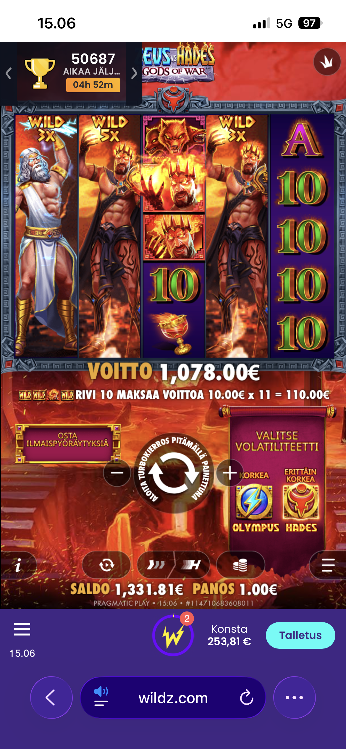Big wins screenshot